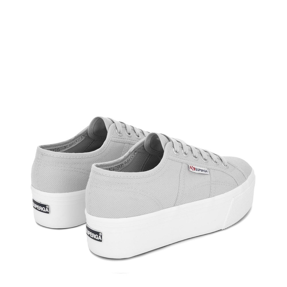 Superga 2790 Platform Grey Platform Sneakers - Women's USA | US1146401